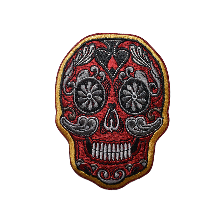Red Sugar Skull Car Patch