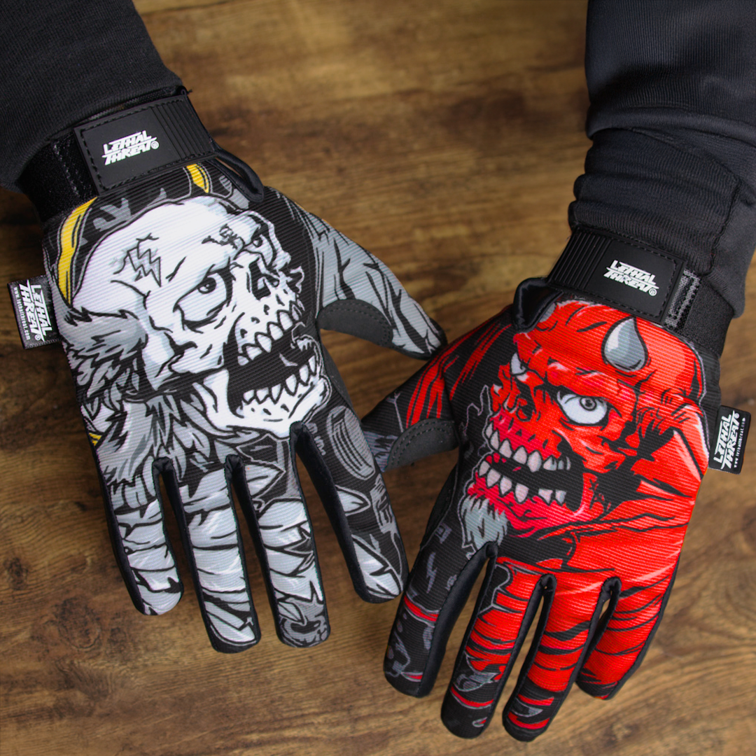 lethal threat handschuhe Lethal Threat Good N Evil Skulls Gloves - Black