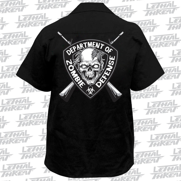 Zombie Defense Embroidered Work Shirt / Shop Shirt