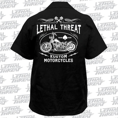 Kustom Motorcycle Embroidered Work Shirt / Shop Shirt