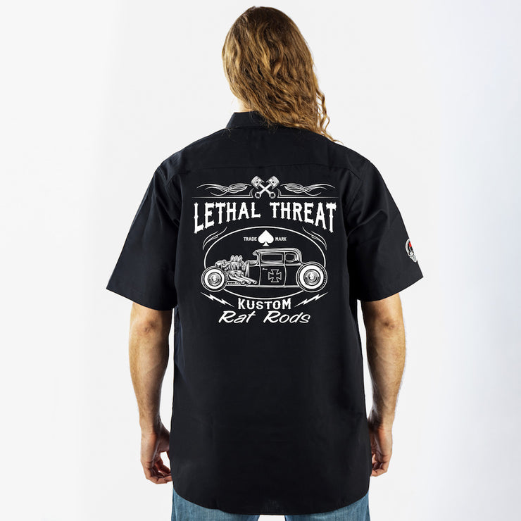 Kustom Rat Rods Embroidered Work Shirt / Shop Shirt