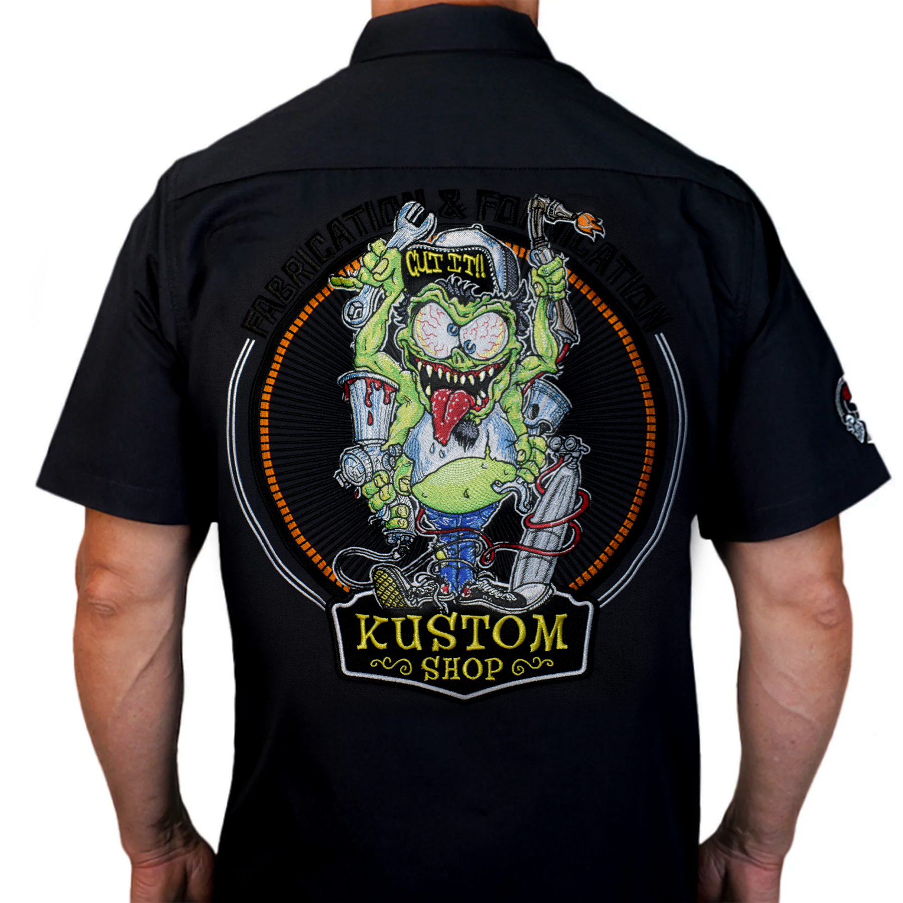 Fabrication Monster Embroidered Work Shirt / Shop Shirt – Lethal Fabrication Monster Embroidered Work Shirt / Shop Shirt – Lethal