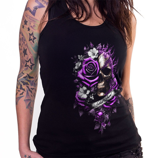 Pink Rose Skull Tank Top | Lethal Angel®
