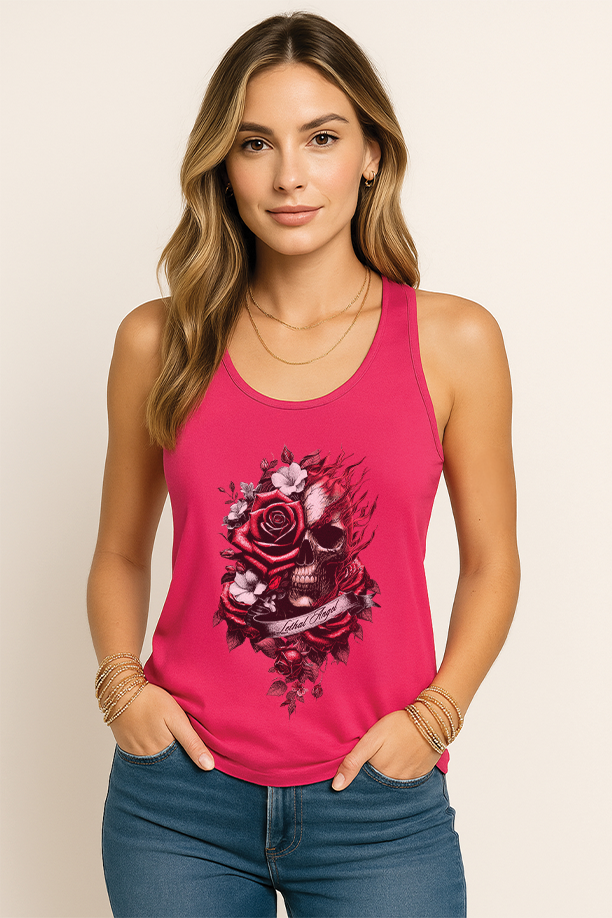 Red Rose Skull Tank Top | Lethal Angel®