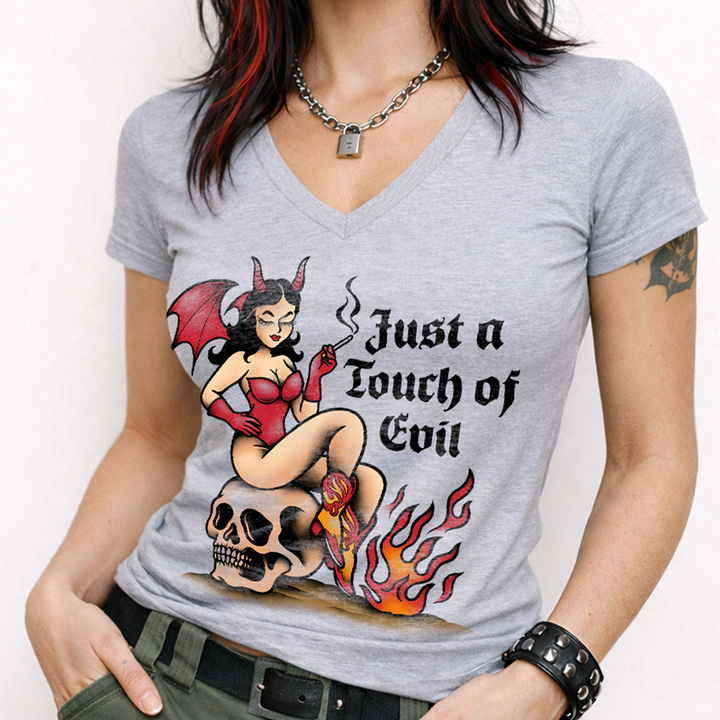 Just A Touch Of Evil V-Neck | Lethal Angel®