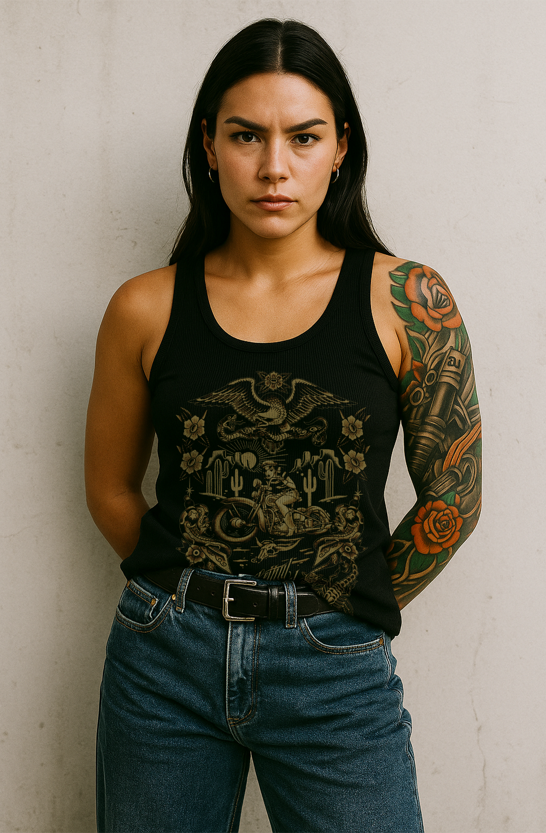 Biker Tattoo Girl Tank Top | Lethal Angel®