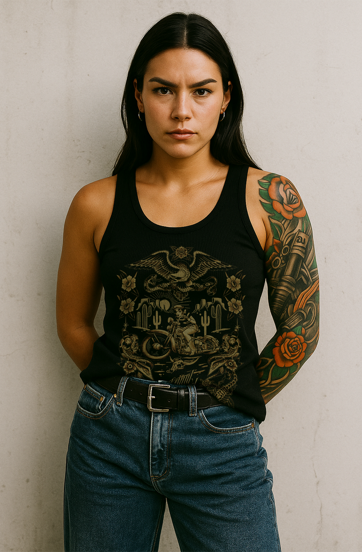 Biker Tattoo Girl Tank Top | Lethal Angel®