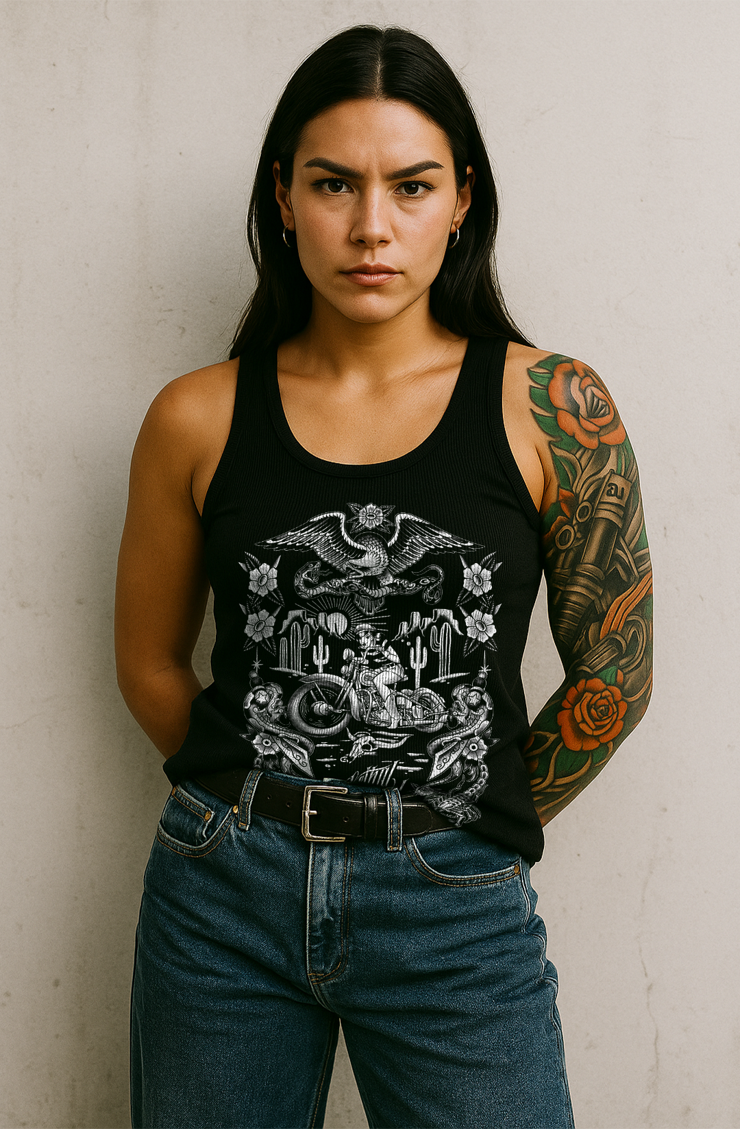 Biker Tattoo Girl Tank Top | Lethal Angel®