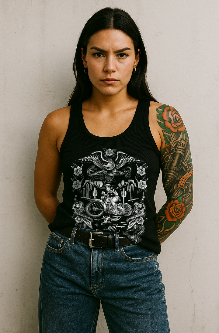 Biker Tattoo Girl Tank Top | Lethal Angel®