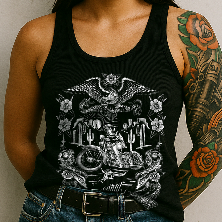 Biker Tattoo Girl Tank Top | Lethal Angel®