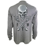 FTW Skull Gray Long Sleeve Men's Shirt