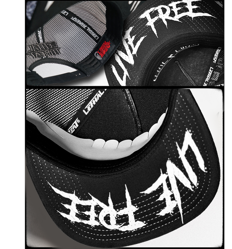 Live Fast Lightning Bolt White Trucker Style Hat