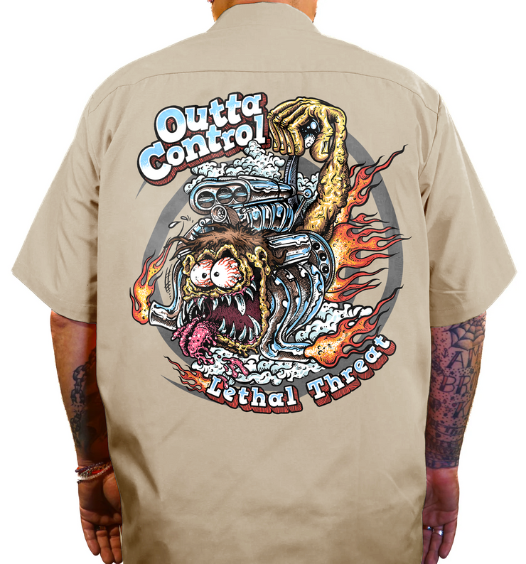 Outta Control Monster Printed Work Shirt / Shop Shirt