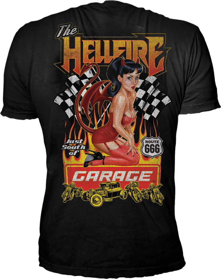 The Hellfire Garage Pin Up Girl Black Tee