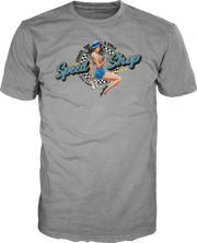 Speed Shop Pin Up Girl Light Gray Tee