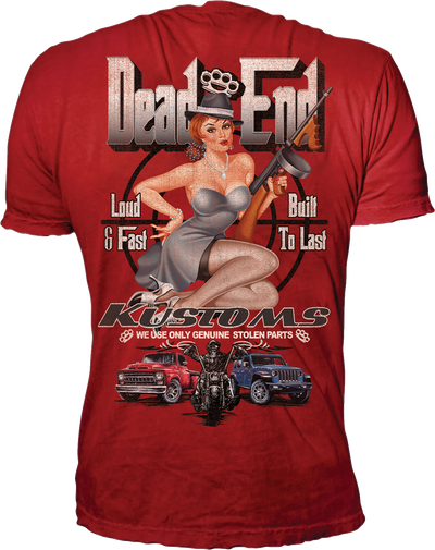 Dead End Kustoms Pin Up Girl Red Tee