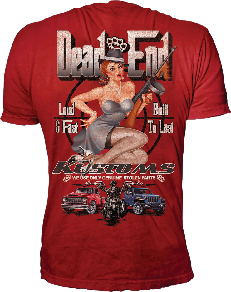 Dead End Kustoms Pin Up Girl Red Tee