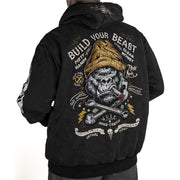 BUILD YOUR BEAST GORILLA ZIP UP HOODIE