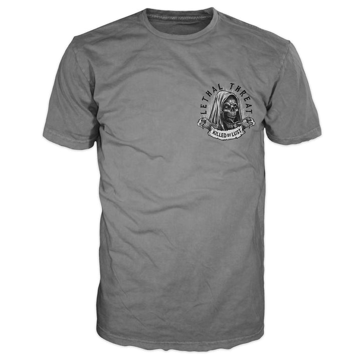 Killed By Lust Reaper with Pin Up Men's Gray Tee Shirt