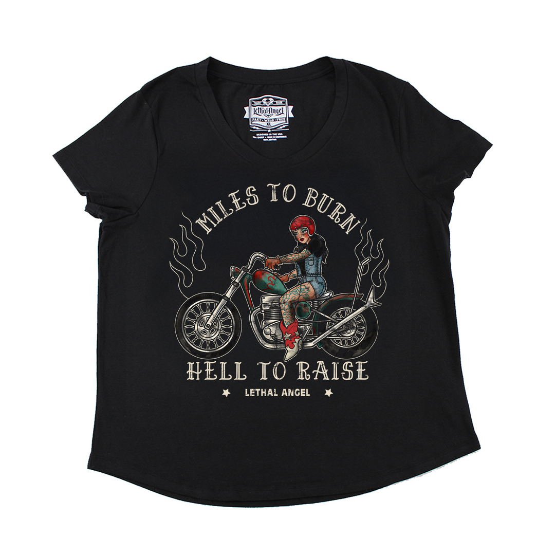 Miles to Burn, Hell to Raise V-Neck | Lethal Angel®