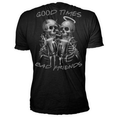 Good Times Bad Friends Skull Tee
