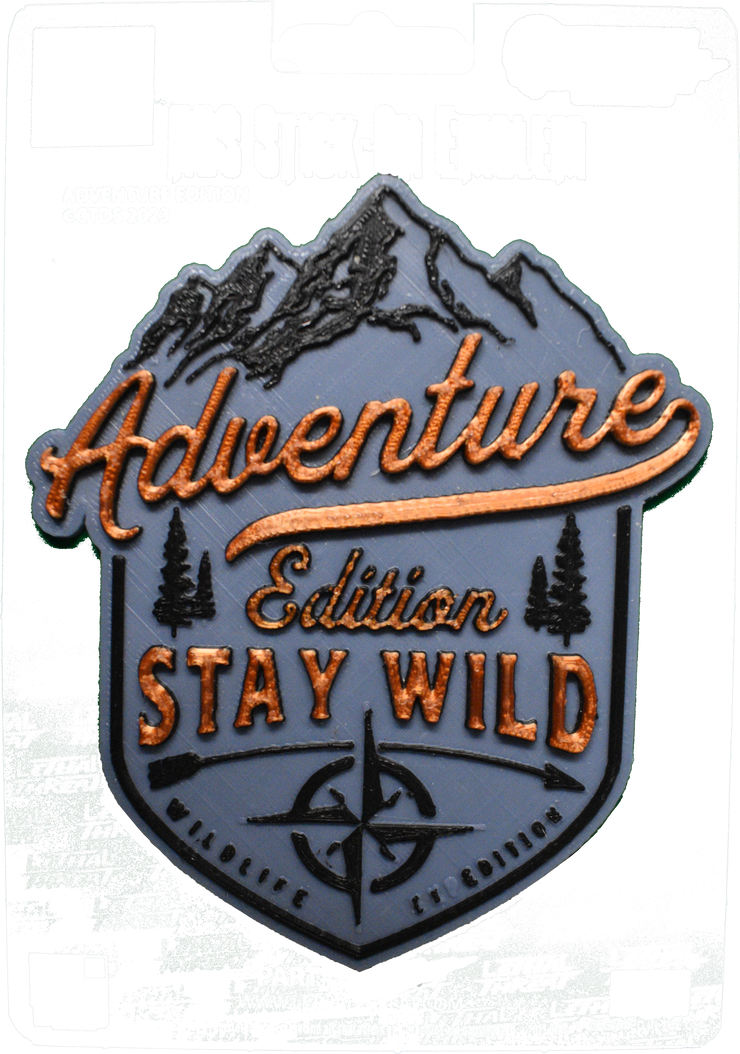 ADVENTURE EDITION Gray and Copper Peel n Stick Abs Emblem