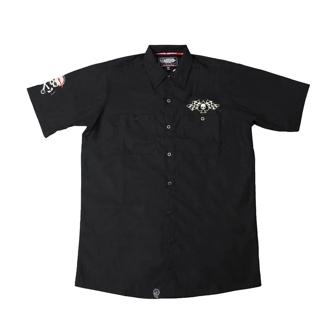 Original Sinner BLACK Embroidered Work Shirt / Shop Shirt