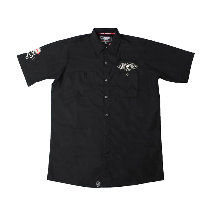 Original Sinner BLACK Embroidered Work Shirt / Shop Shirt