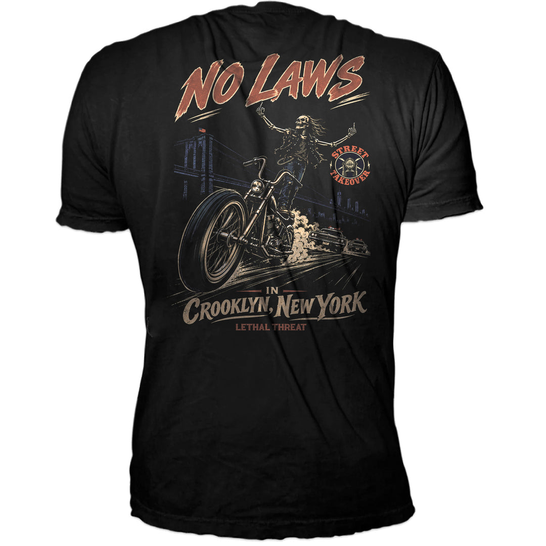 No Laws In Crooklyn New York Black Tee