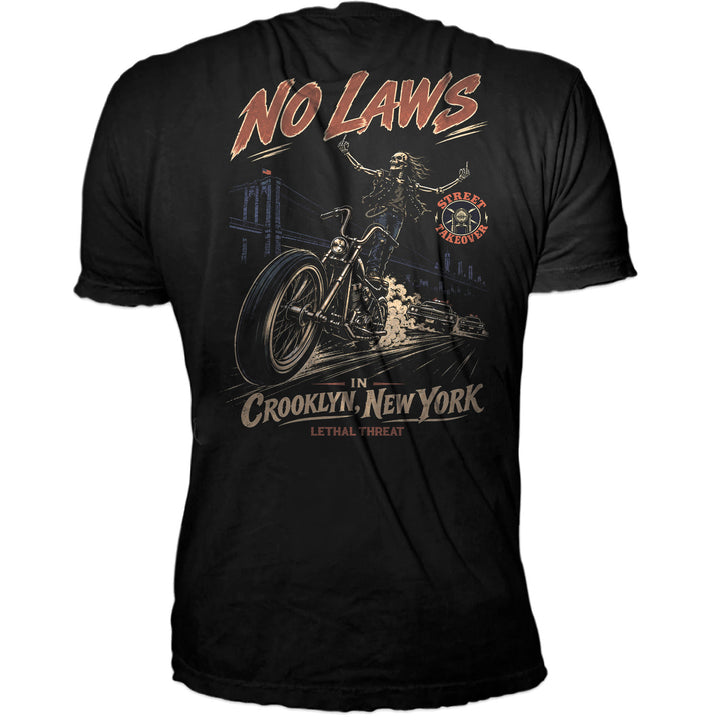 No Laws In Crooklyn New York Black Tee