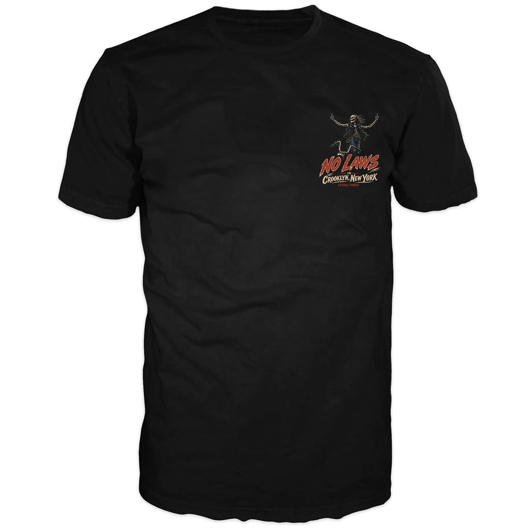No Laws In Crooklyn New York Black Tee