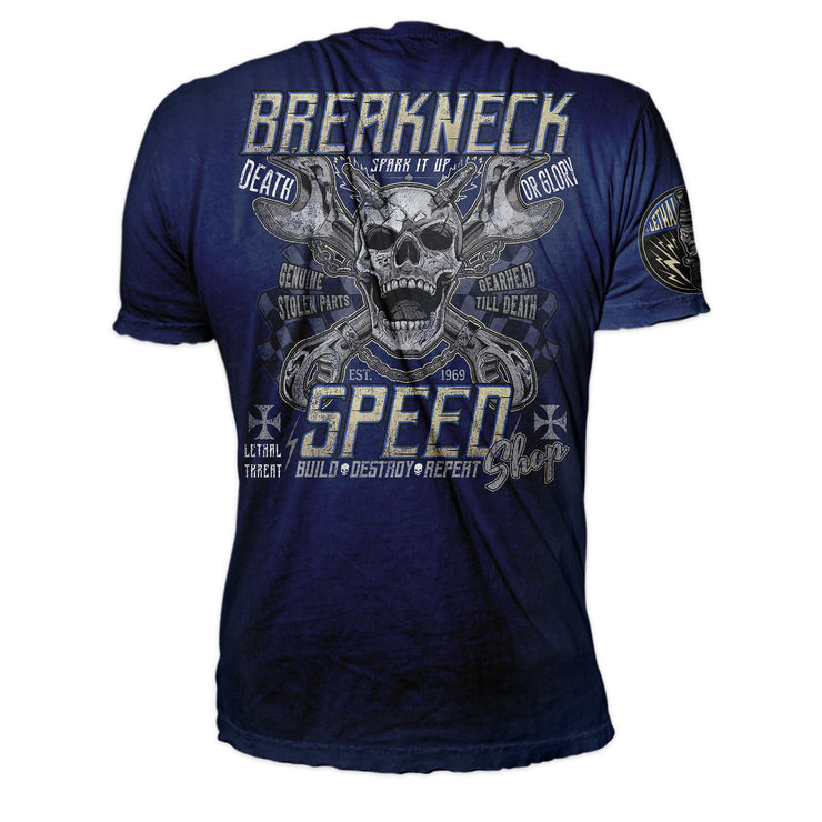 Breakneck Speed Shop Vintage Washed Men's Blue Washed Tee Shirt