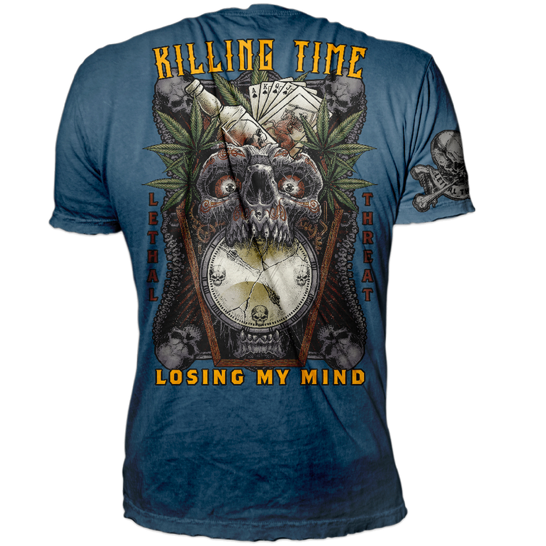 Killing Time Vintage Vintage Washed Men's Aqua Blue Tee Shirt