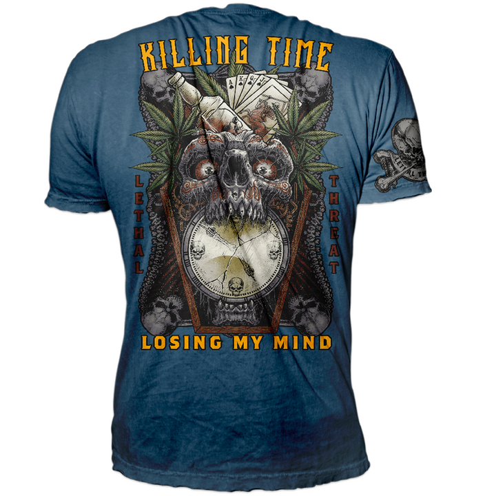 Killing Time Vintage Vintage Washed Men's Aqua Blue Tee Shirt