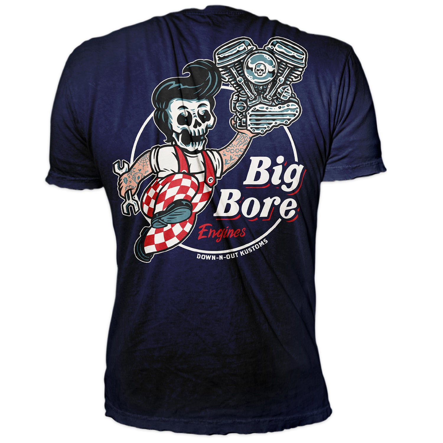 Big Bore Skull Guy Navy Blue Tee