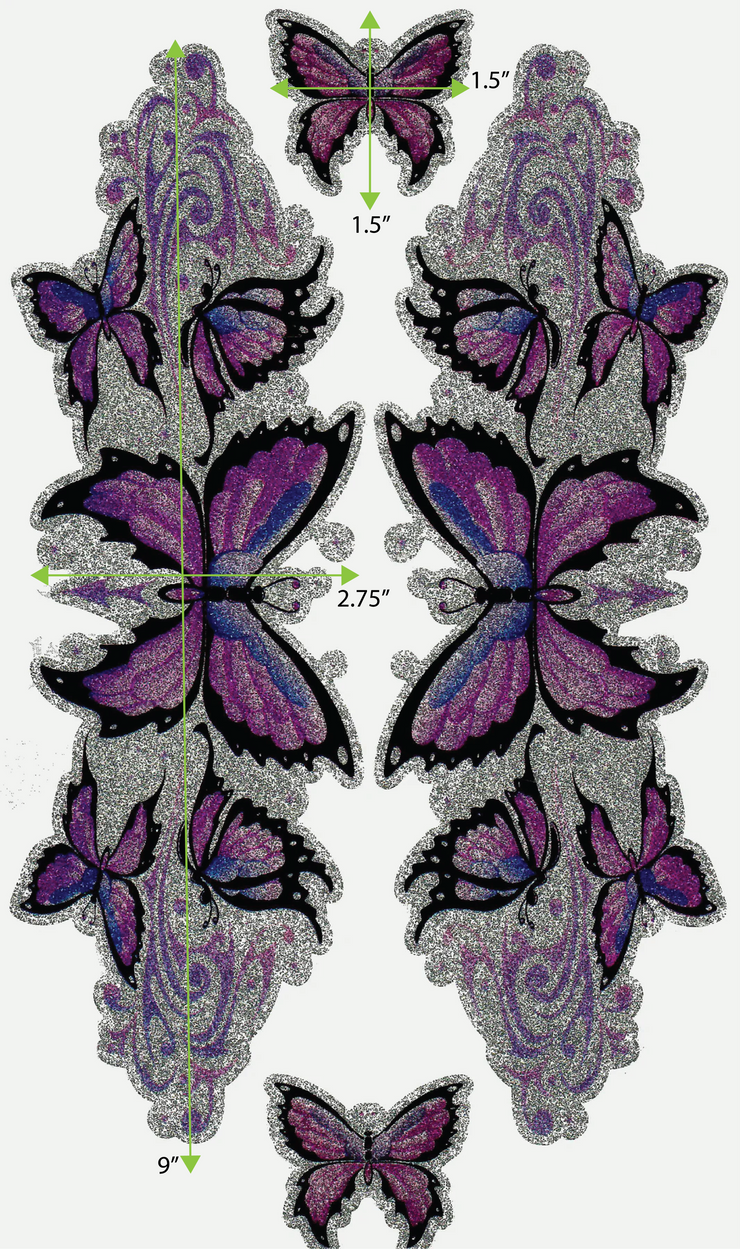 Purple Butterfly Glitter Decals