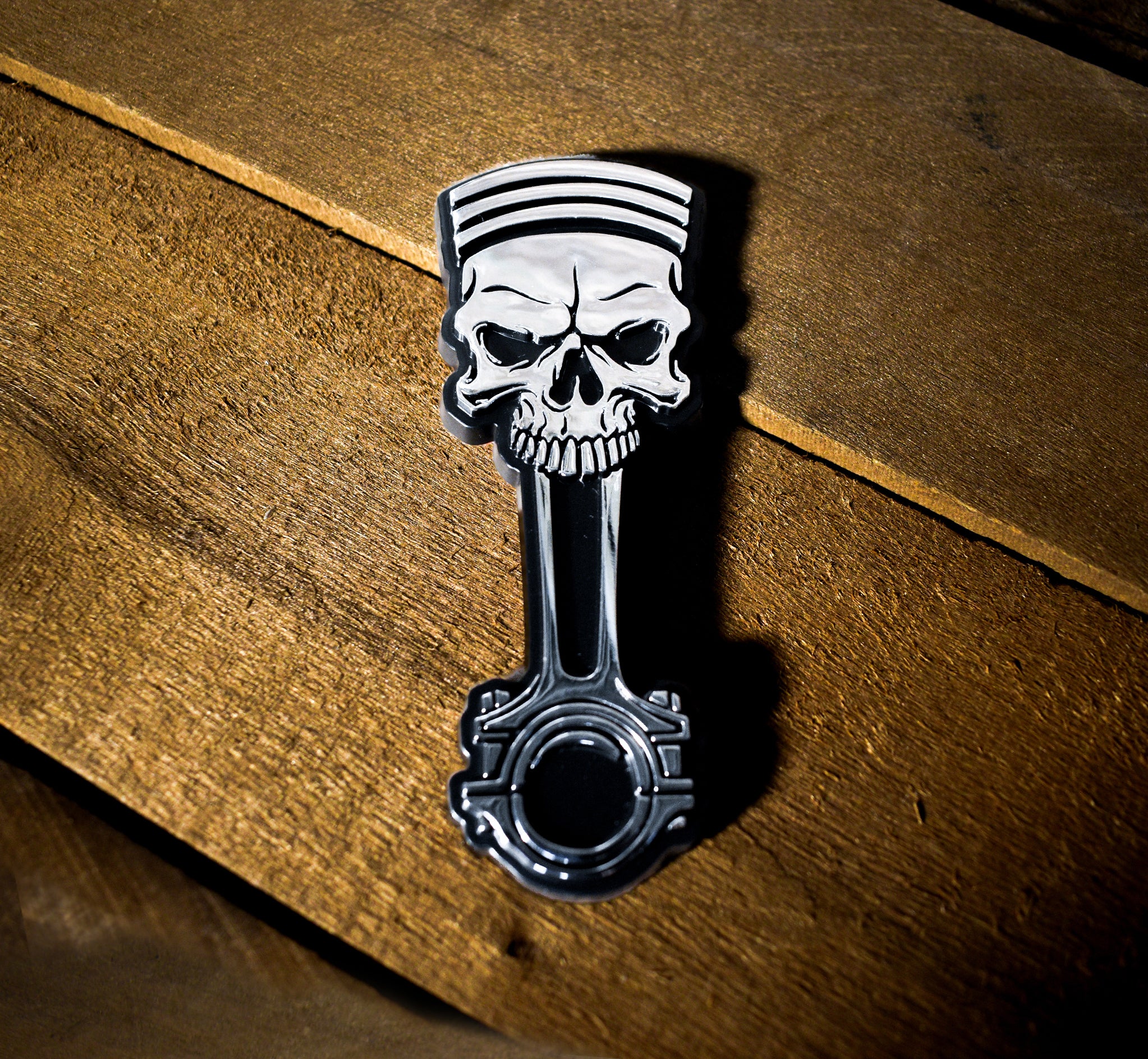 Skull Piston ABS Peel n Stick Emblem – Lethal Threat
