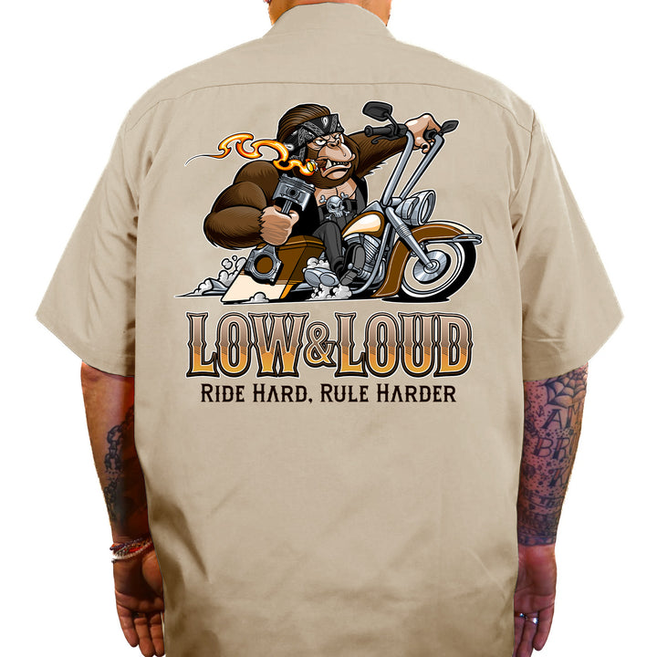 Low & Loud Gorilla Printed Work Shirt / Shop Shirt