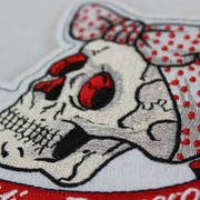 Polka Dot Ribbon Skull Embroidered Patch