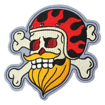 Bearded Biker Embroidered Patch