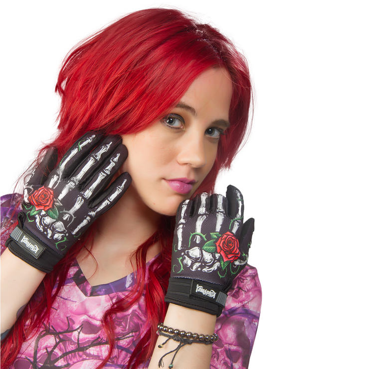 Red Rose Bones Gloves