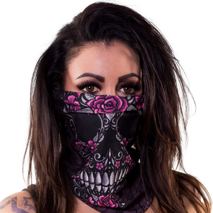 Floral Skull Face Mask