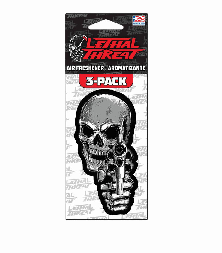 I Shoot Back Skull Gun Paper Air Freshener 3-Pack