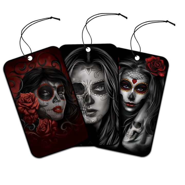 Bones & Roses Series Paper Air Freshener 3 Pack