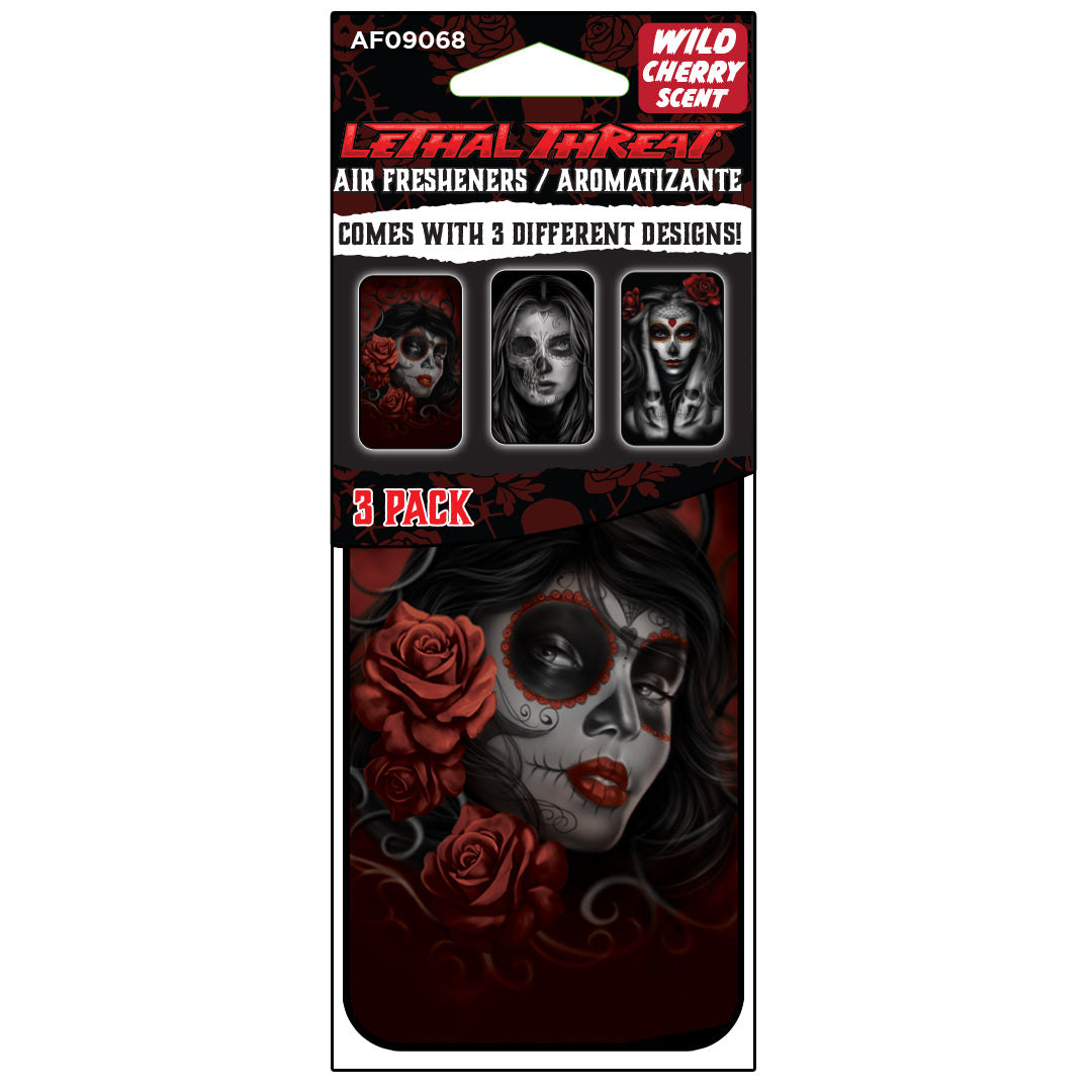 Bones & Roses Series Paper Air Freshener 3 Pack