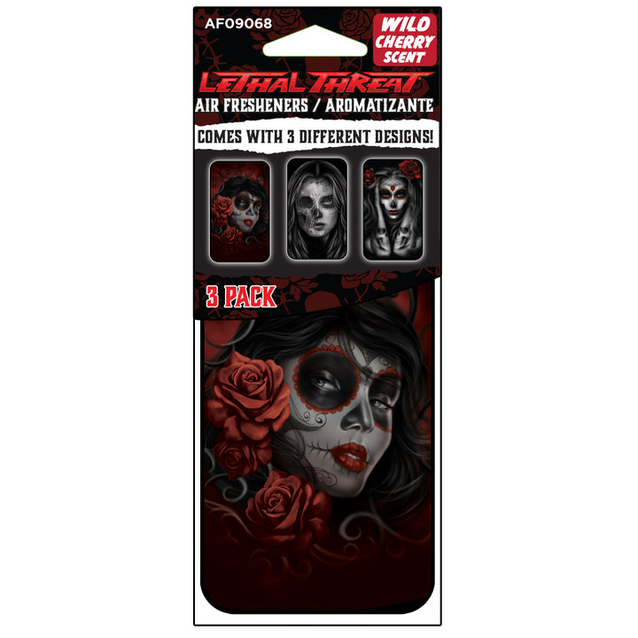 Bones & Roses Series Paper Air Freshener 3 Pack