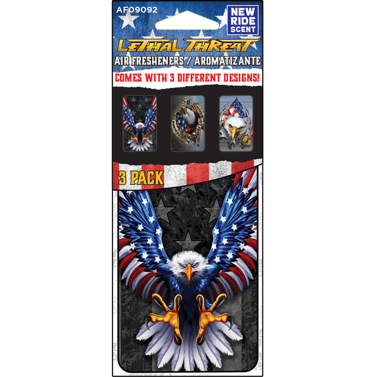 NEW Stars and Stripes Eagle Air Freshener 3-Pack