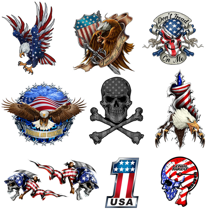 USA / Patriotic Ten Pack Sticker Series