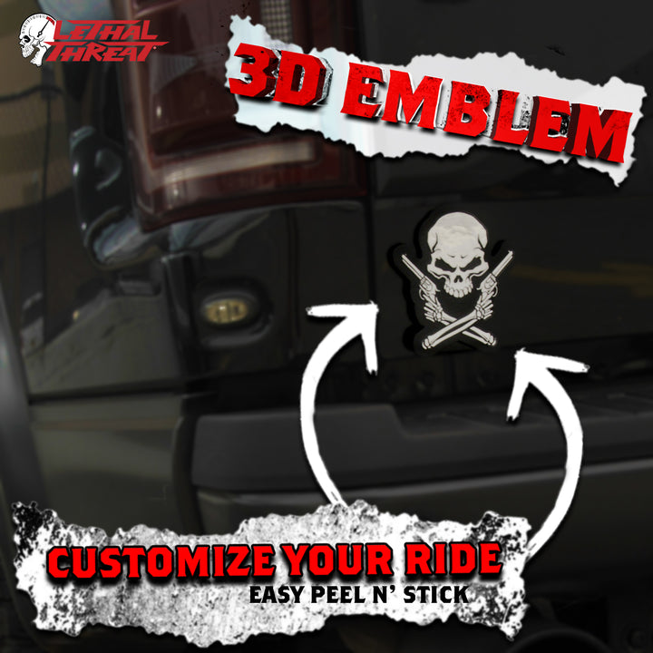 Skull n Guns Peel n Stick ABS Emblem
