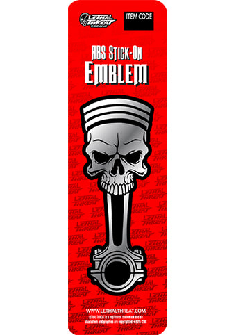 Skull Piston ABS Peel n Stick Emblem – Lethal Threat